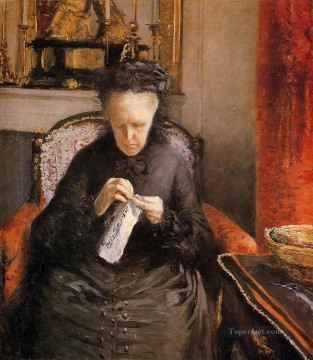  Artists Canvas - Portait of Madame Martial Caillebote the artists mother Gustave Caillebotte
